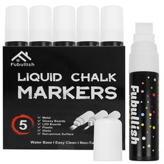 Window Chalk Markers White 5 Pack Washable Jumbo Liquid 15mm Thick Tips