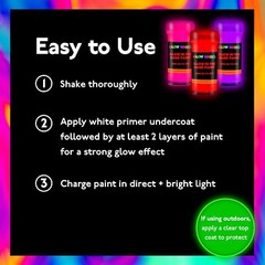Neon Nights Glow in the Dark Paint – Set of 8, 20 Ml Acrylic Paints for Outdoor