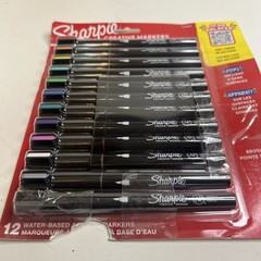 Creative Markers, Water-Based Acrylic, Brush Tip, Assorted Colors, 12