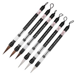 6pcs Piston Fill Chinese Water Brush Pen For Practicing Calligraphy
