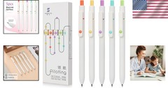 Ergonomic Fine Point Gel Pens, 5-Pack – Smooth Writing for School & Office