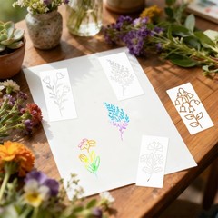 24Pcs Flower Stencils, Floral Stencils for 5.9 x 2.95 inches, Flower-24pcs