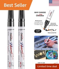 Versatile Oil-Based Paint Pens for Metal, Wood, and Rock – 2 Black Markers