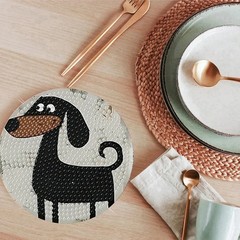 ijbnhd 6 Pcs Dog Diamond Painting Coasters Kits, Animals 4X4X0.1, Dog-2