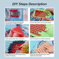 Romantic Love Diamond Art Kits for Adults, 5D Diamond Painting Kits for Beginner