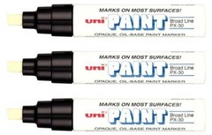 Uni-Paint 63731 PX-30 Oil-Based Permanent Marker, Bold Line, Black, 3-Pack