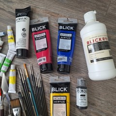 Acrylic Paint Mixed Tubes Lot Multiple Colors Extras