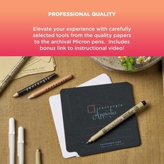 Zentangle Tool Set – 1 Black Pigma Micron Pens, 2 Gray Micron Pens, 1 Black G…