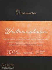 Hahnemuhle Watercolor Paper Pad 9×12 Inch 300gsm Cold Pressed 12 Sheets