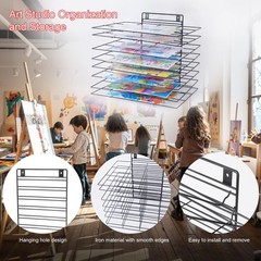 LIAQICHA Premium Iron Art Drying Rack with 8 Removable Shelves for Classroom …