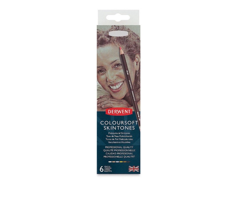 Derwent Coloursoft Portrait Skin Tones Pencil Tin Set Professional Quality