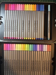 Batch Of Art Supplies: Pencils, Pastels, Brush Pens