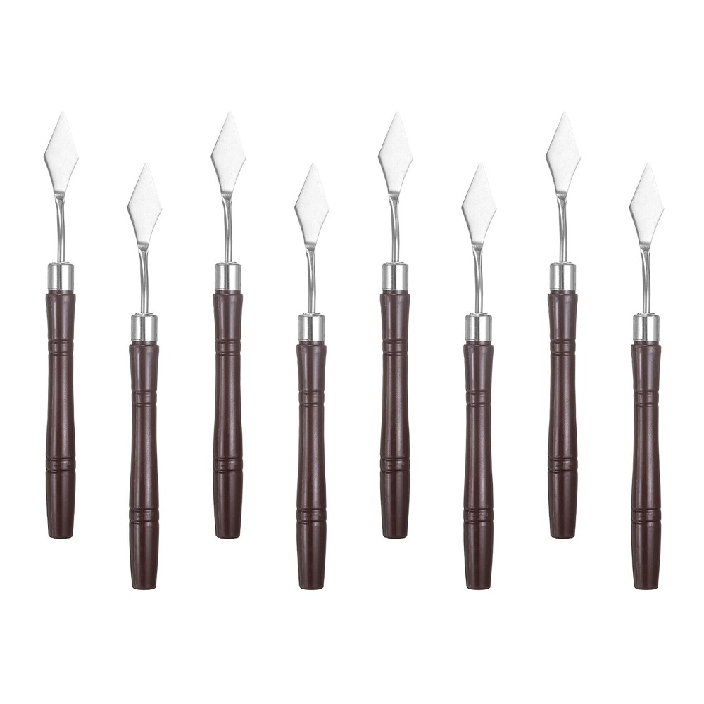 8pcs Painting Palette Knife 6.3″ Pointed Stainless Steel Blade, Red