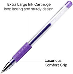 Glitter Rollerball Gel Pens, 12 Sparkling Colors with Soft-Grip Comfort, XL Ink