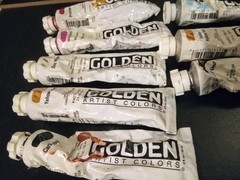 GOLDEN Artist Colors Fine Art Acrylic Paint Tubes Lot, Assorted Multicolor