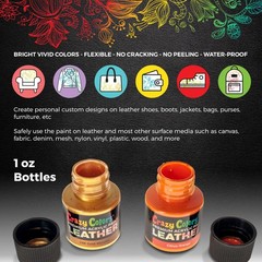 Premium Acrylic Shoe & Leather Paint Kit 29-Color with 4 Brushes (1 oz Bottle…