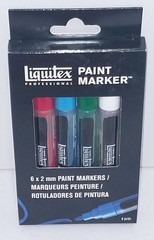 6 Pc Liquitex Professional Paint Marker Set Classic Colors Red/Blue/Black/Green+