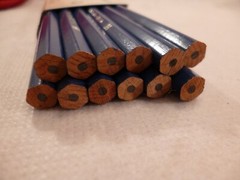 (12) VINTAGE SEMI-HEX DRAWING SKETCHING PENCILS H NO.497 GENERAL PENCIL CO. USA