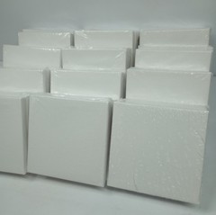 48 Pack Stretch Canvas Painting Panels 4X4 Artist Boards 100% Cotton Acid Free