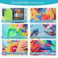 Lady in Flower Hat Diamond Art Painting Kits for Adults,Full Drill Diamond Dots