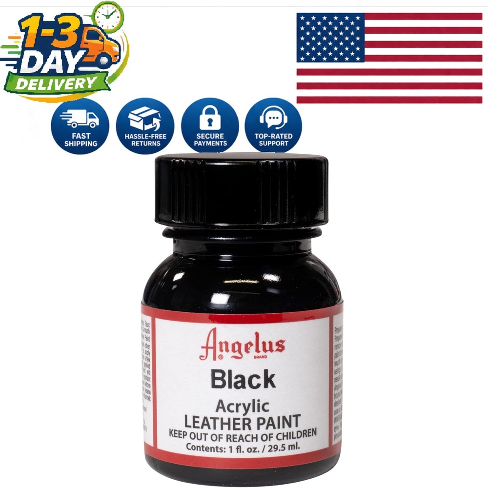 1 Fl Oz Black Waterproof Leather Paint – Fade Resistant for Easy Application