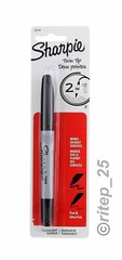 Sharpie Twin Tip Permanent Black Marker, Fine & Ultra Fine Point 2 in 1 (3 Pack)