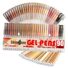 90 Pack Tone Gel Pens, 30 Tone Gel Pens with 60 Refills,40% More Ink Skin
