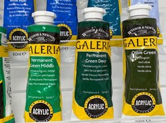 Winsor & Newton Galeria Acrylic 2oz Paint Tube Lot – 15 COOL TONES SERIES 1
