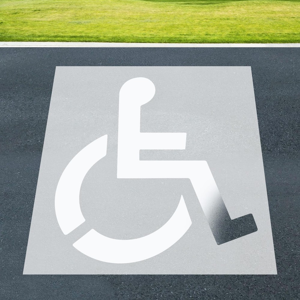 33″ x 36″ Handicap Stencil, Reusable Silicone 41 inches x 44 inches, White