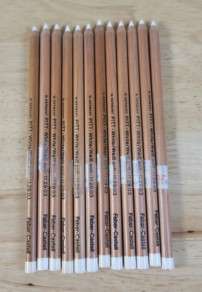 Vintage Conte A Paris France PASTEL COLORED PENCILS Lot of 12 White Soft