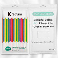 25 Colors 250 Strands 3D Doodler Refill Packs for 3Doodler Start+ Pen 2.5Mm 3D D