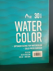 Cold Press Watercolor Paper Pad Wire Bound White 140lb 9×12 Inch 30 Sheets