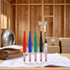 4 Pcs Multi-Purpose Deep Hole Marker Pens, Long Nose Marker Waterproof Colorful
