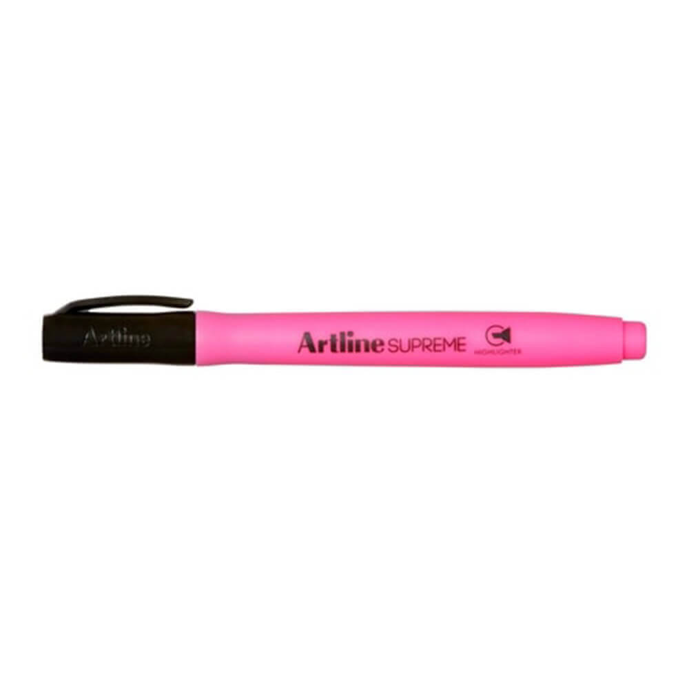 Artline Supreme Pink Highlighter Ergonomic Shape Gloss Smooth Grip Box of 12