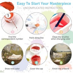 Paint By Numbers Kit For Adults Kids Countryside Scenery DIY Wall Art Decor