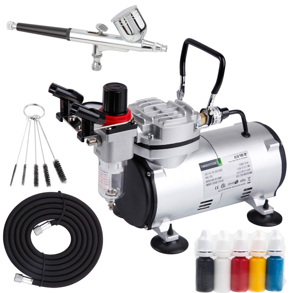 Airbrush Kit With Compressor AS18-2K Basic Start Kit With Air Hose, Cleaning …