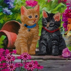 CraftBuddyUS CCK-A53: “Cat Friends” Crystal Art Card 18 x18cm