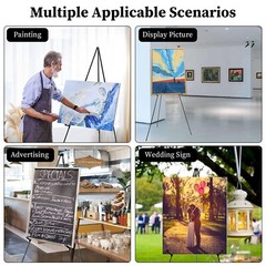 2Pcs 61in Easel Stand Display Frame Portable Tripod Easel Alloy Drawing Stand