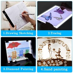 183PCS A4 Diamond Painting Light Pad Kit, Light Board for Diamond Painting Ac…
