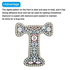 Diamond Art Keychains, 1 PCS Diamond Art Painting Letters Keychains Initial, T