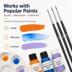 30 Pcs Tiny Detail Paint Brushes Set – Fine #0#00#000 Liner 3 sizes, Black