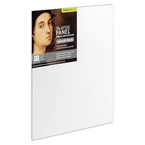 Ampersand Gessoed Smooth Artist Panel, 11″ x 14″, 1/8″ Flat Profile, Multi-Media