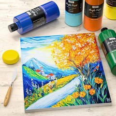 14 Colors Large Bulk Acrylic Paint Set 33.8 oz, 1000 ml Rich Art Painting Sup…