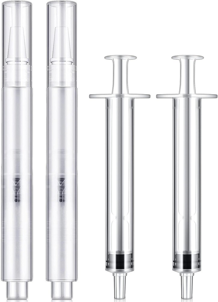 Touch Up Paint Pens 2 in 1 Pack Refillable Brush Pen Empty Oil Pen Transparent P