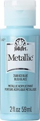 2 Oz Water-Resistant Metallic Acrylic Paint in Ice Blue – Safe & Durable Finish