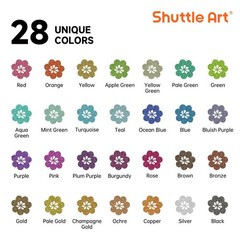 28 Metallic Colors Dual Tip Acrylic Paint Markers, Dot Tip and Fine Tip Acryl…