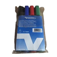 Pack of 4 x Permanent Marker – Good Quality Bullet Tip – Black, Red, Blue, Green