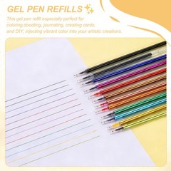 24Pack 0.5mm Gel Pen Refills for Coloring, Medium Point Pens Refills, Coffee