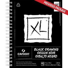XL Series Drawing Paper, Black, Wirebound Pad, 7×10 inches, 40 Sheets (92lb/1…