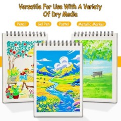 8.3×5.8 Sketch Book, Top Spiral Bound Sketch Pad, TopSpiral-NatureWhite-Grey